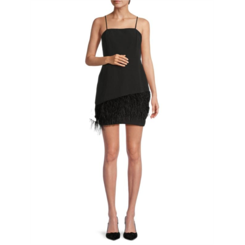 Sam Edelman Feather Trim Strappy Mini Dress