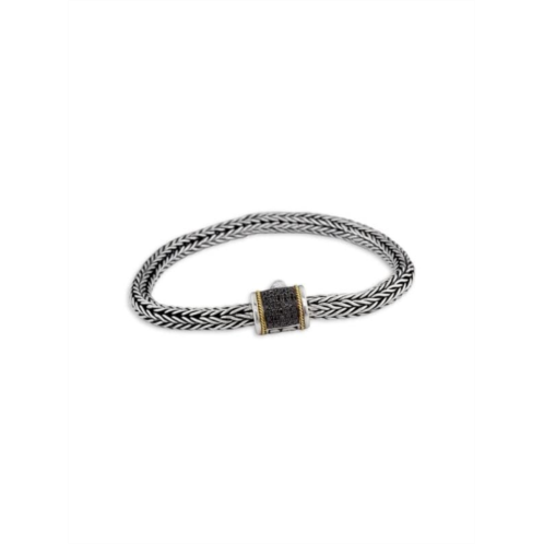 Effy ENY Sterling Silver, 18K Yellow Gold & 0.17 TCW Black Diamond Bracelet