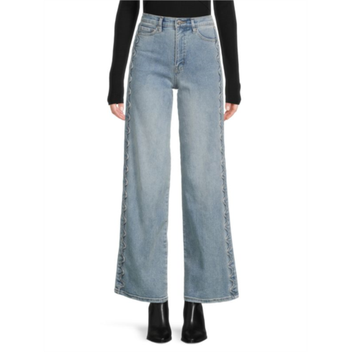 Sam Edelman Codie High Rise Faded Wide Leg Jeans