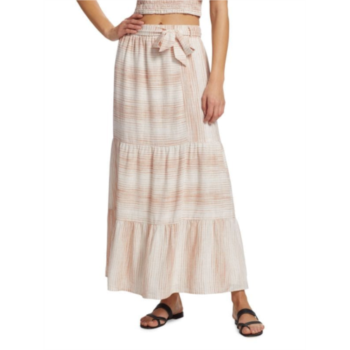 Splendid Kira Striped Linen Blend Maxi Skirt