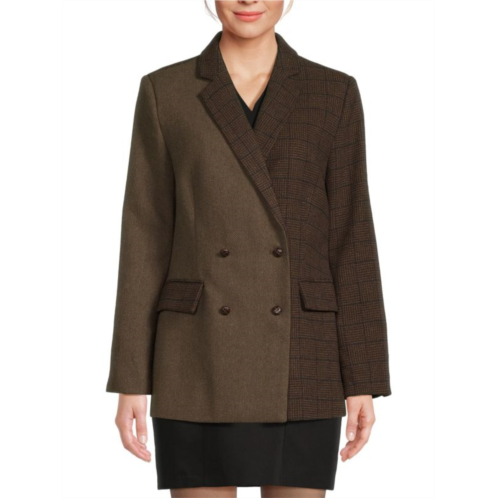 Sam Edelman Braellynn Relaxed Double Breasted Wool Blend Blazer