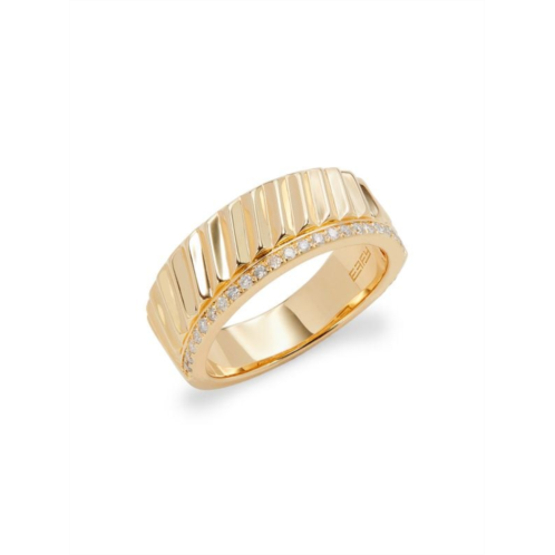 Effy 14K Yellow Goldplated Sterling Silver & 0.22 TCW Diamond Ring