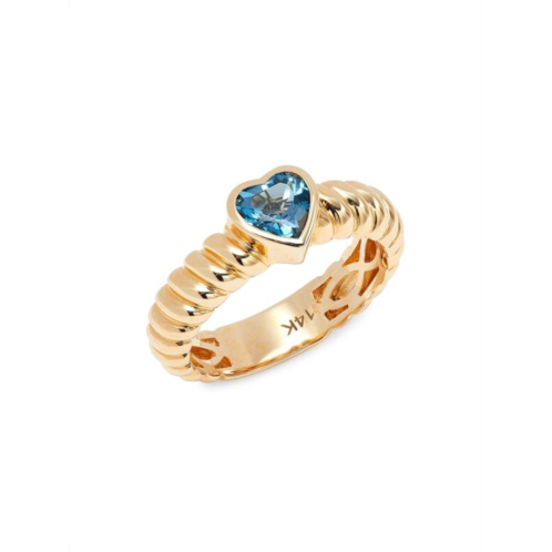 Saks Fifth Avenue 14K Yellow Gold & London Blue Topaz Heart Ring