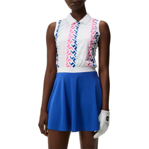 J.Lindeberg Annie Sleeveless Geometric Polo