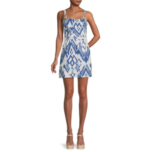 Sam Edelman Tinsley Ikat Linen Blend Mini Dress