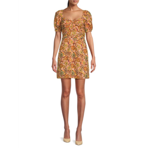 Sam Edelman Erica Floral Smocked Mini Dress