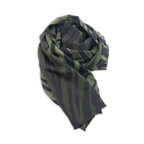 Nina Ricci Printed Scarf In Black And Green Viscose