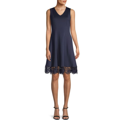 Donna Ricco V-Neck Scuba Dress