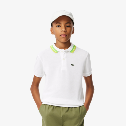 Lacoste Kids Stripe Collar Petit Pique Polo