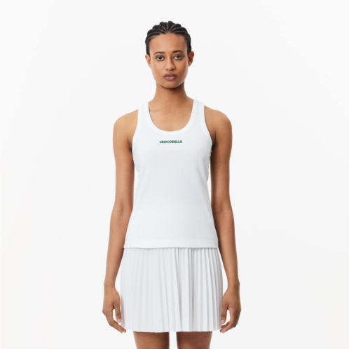 Lacoste Womens Embroidered Petit Pique Tank Top