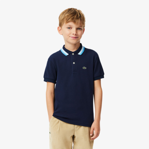 Lacoste Kids Stripe Collar Petit Pique Polo