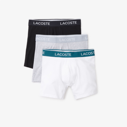 Lacoste Mens Cotton Jersey Boxer Briefs 3-Pack