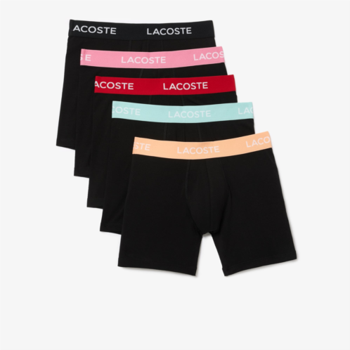 Lacoste Mens Branded Waist Boxer Briefs 5-Pack