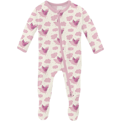 Kickee Pants Kids Print Footie with Two-Way Zipper (Infant)