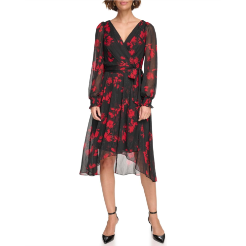 Womens DKNY Long Balloon Sleeve with Wrap Skirt