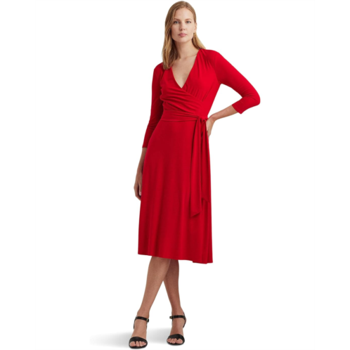 POLO RALPH LAUREN Womens Lauren Ralph Lauren Surplice Jersey Dress