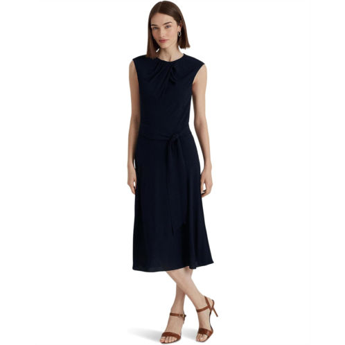 POLO Ralph Lauren Womens LAUREN Ralph Lauren Bubble Crepe Cap-Sleeve Dress