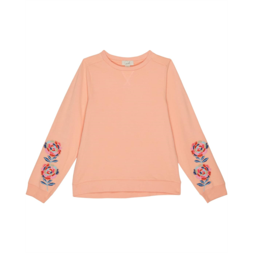 PEEK Rose Embroidered Sleeve Sweatshirt (Toddler/Little Kids/Big Kids)