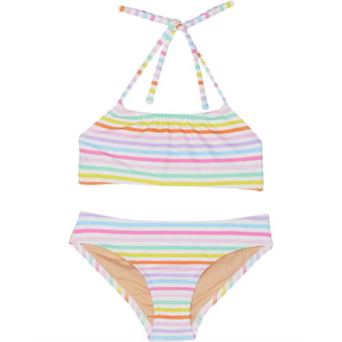 Toobydoo Rainbow Stripes Bandeau Bikini (Toddler/Little Kids/Big Kids)