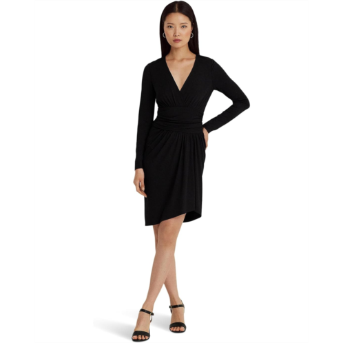 POLO RALPH LAUREN Ruched Stretch Jersey Surplice Dress