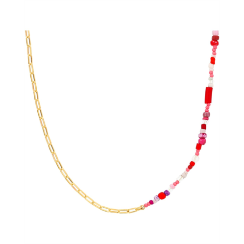 Dee Berkley 18 Red Glass Bead Necklace