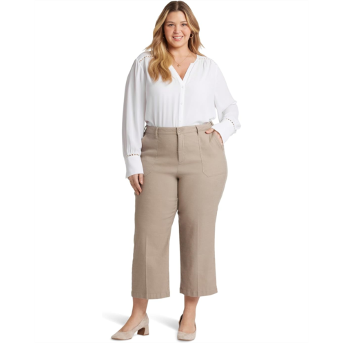 Womens NYDJ Plus Wide Leg Cropped Cargo