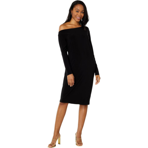 Womens Norma Kamali Long Sleeve Drop Shoulder Dress