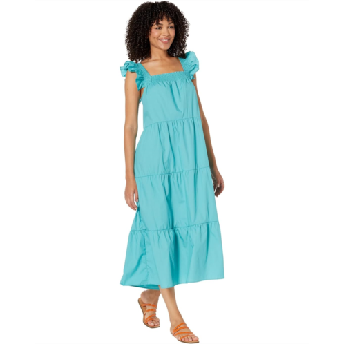 MOON RIVER Square Neck Tiered Dress