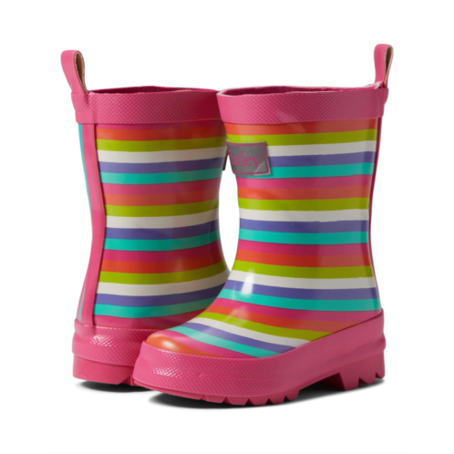 Hatley Kids Rainbow Stripes Shiny Rain Boots (Toddler/Little Kid)