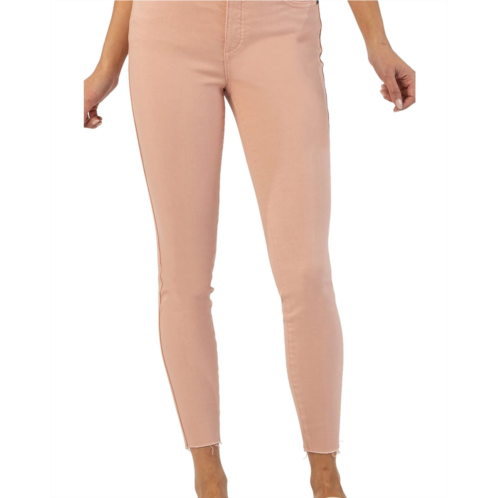 KUT from the Kloth Connie High-Rise Fab AB Ankle Skinny Raw Hem in Rose