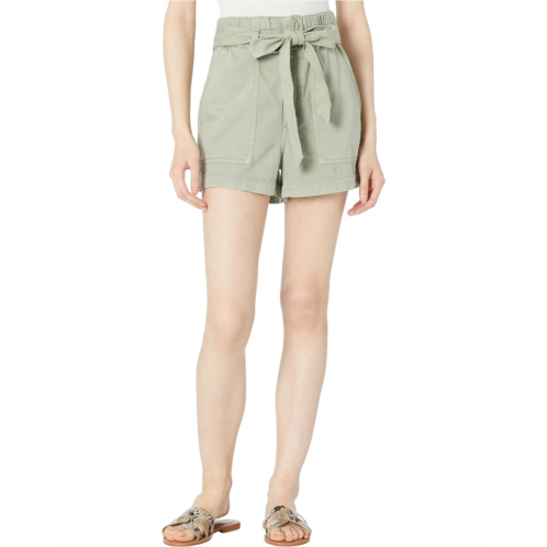 AG Jeans Paperbag Kai High-Rise Fatigue Shorts in Sulfur Natural Agave