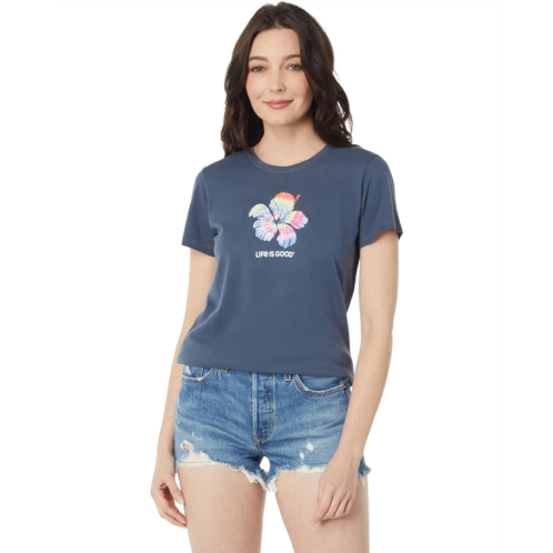 Life is Good Tie-Dye Hibiscus Short Sleeve Crusher-Lite Tee