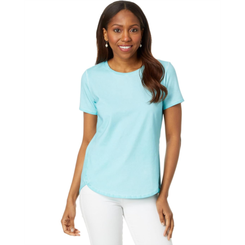 Womens NIC+ZOE Short Sleeve Shirt Tail Crew Tee