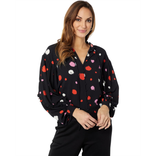 Ted Baker Sunrai Spot Print Frilled Blouse