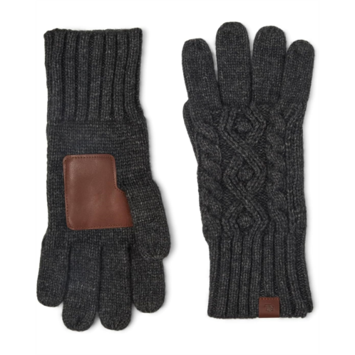 POLO RALPH LAUREN Lauren Ralph Lauren Cable Glove with Leather Palm Patch