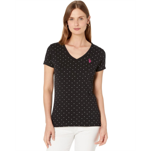 U.S. POLO ASSN. Small Pony Stretch Dot V-Neck Tee Shirt