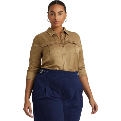 POLO RALPH LAUREN Plus-Size Satin Shantung Shirt