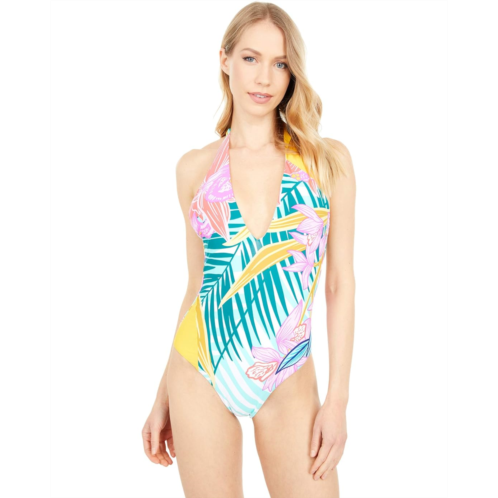 Trina Turk Terra Nostra Plunge One-Piece