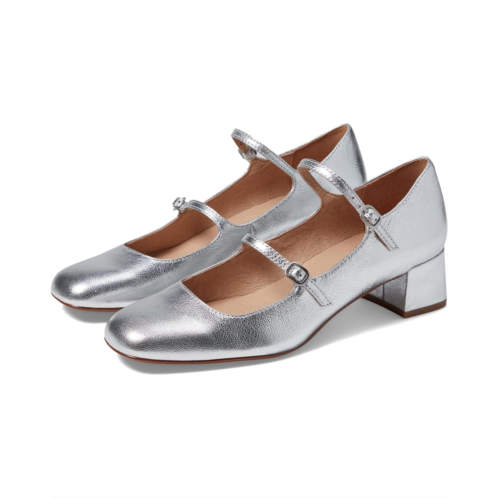 Womens Madewell The Nettie Heeled Mary Jane in Metallic Leather