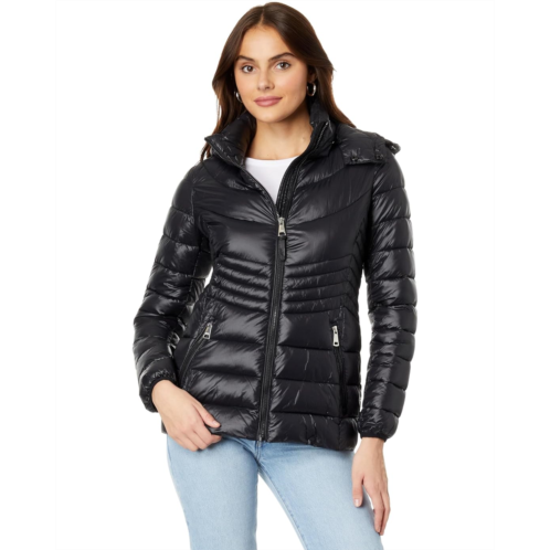 Womens DKNY Short Hooded Packable Jacket