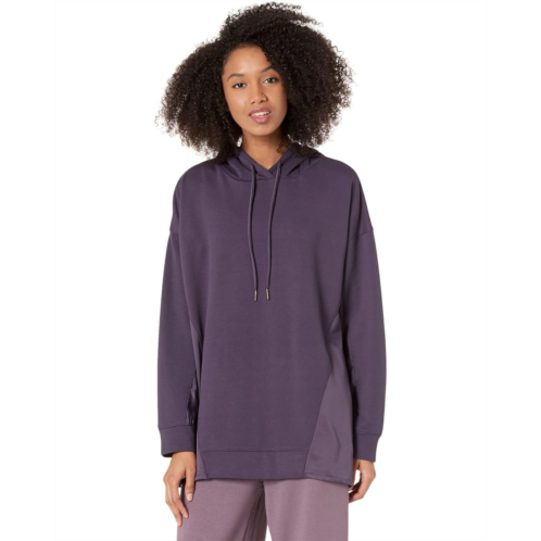 H Halston Long Sleeve Swing Back Hooded Pullover