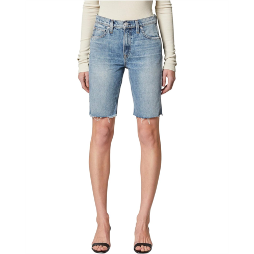 Hudson Jeans Freya High-Rise Denim Biker Shorts in Temptation