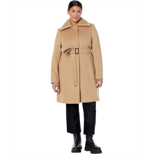 Sam Edelman Asymmetrical Trench with Knit Collar insert