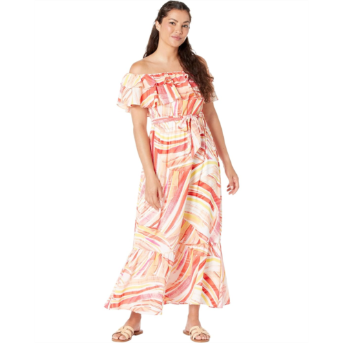 Donna Morgan Midi Dress with Off Shoulder