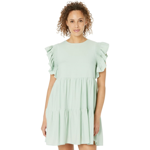 English Factory Ruffled Detail Mini Dress