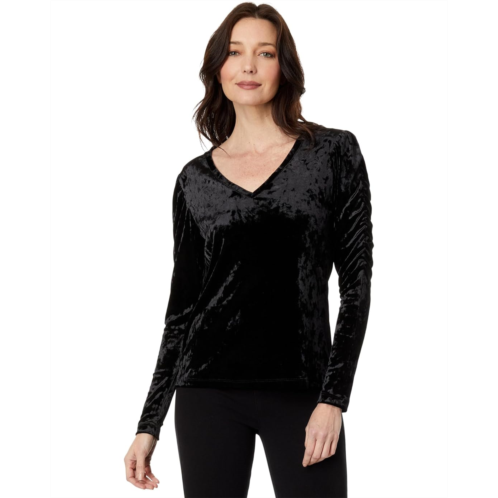 Womens Elliott Lauren Velvet Poof Sleeve Top