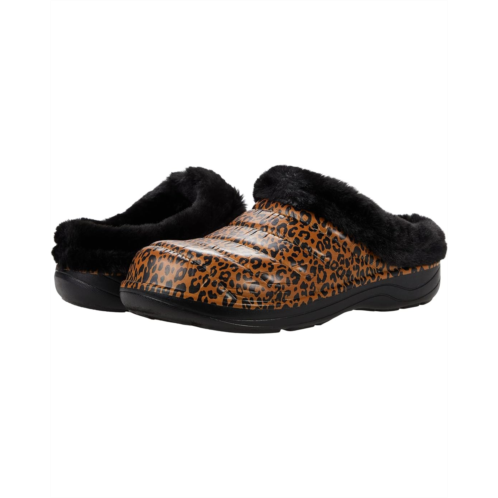 SKECHERS Foamies Cozy Camper Leopard Puffer Clog w/ Faux Fur