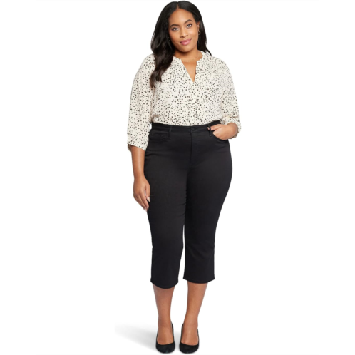 NYDJ Plus Size Joni High-Rise Relaxed Capris in Black