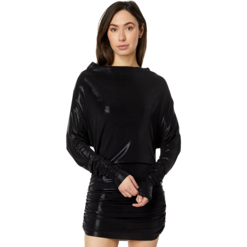 Womens Norma Kamali All In One Shirred Bottom Mini Dress