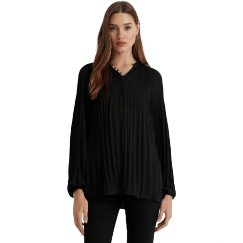 POLO Ralph Lauren Womens LAUREN Ralph Lauren Pleated Georgette Blouse